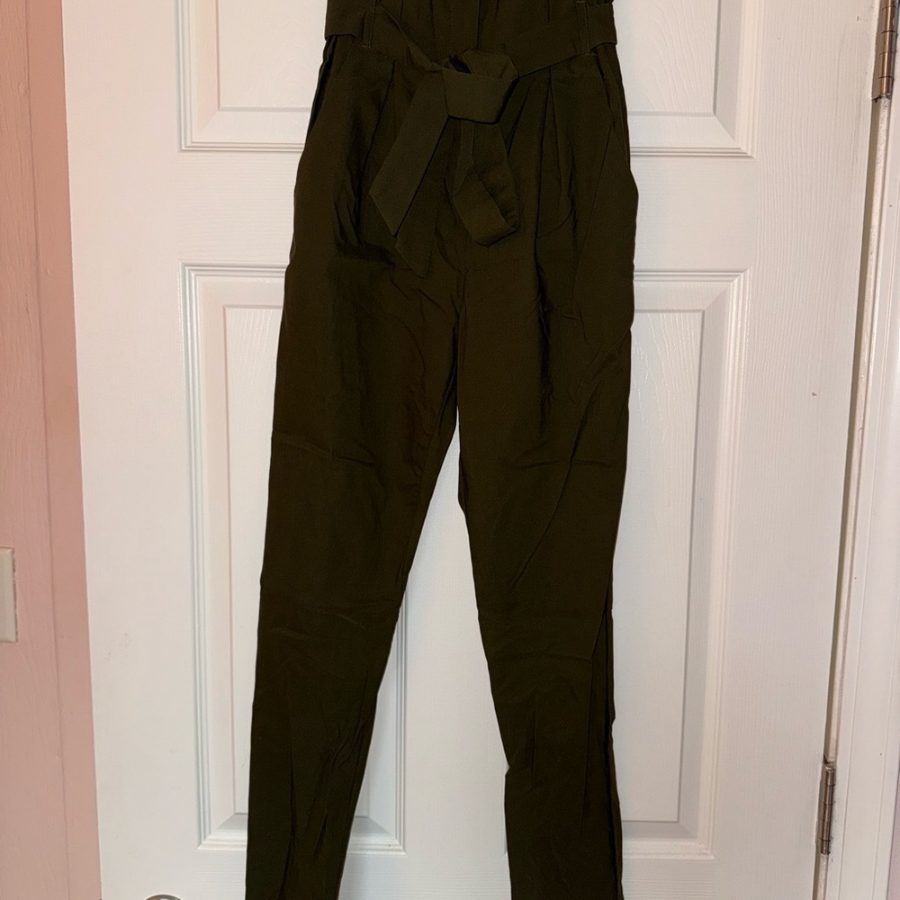 High-Waisted Olive Green Pants